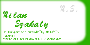 milan szakaly business card